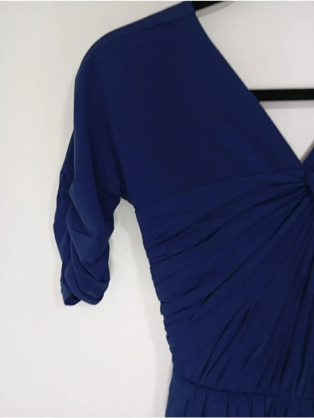 BCBGMaxAzria Blue Asymmetric Draped Cocktail Dress Small